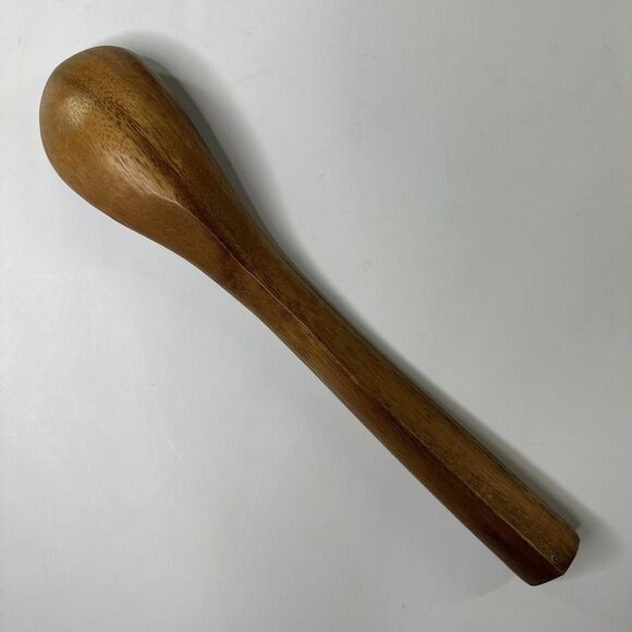 Vintage Wooden Serving Bowl Apple Shaped Fork Spoon Utensils Salad Pumpkin - Picture 6 of 16